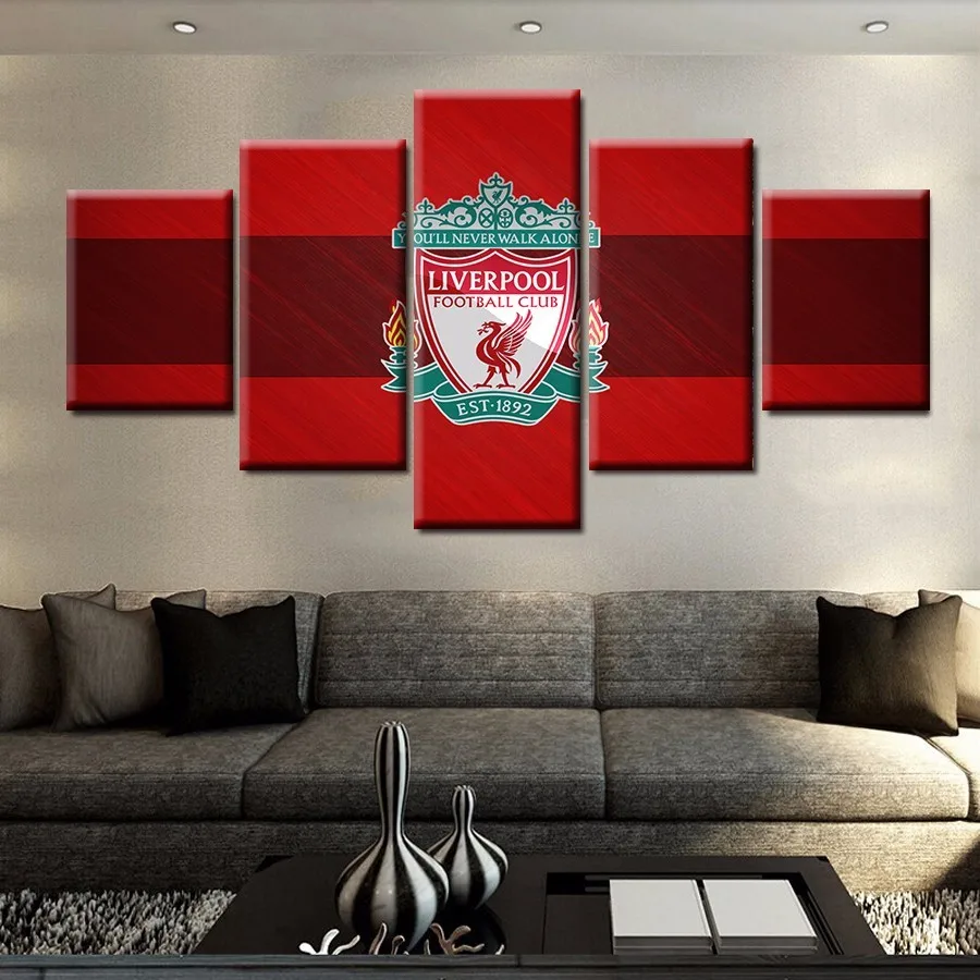 Football Club logo 5 Piece Wall Art Canvas Painting sports Modular