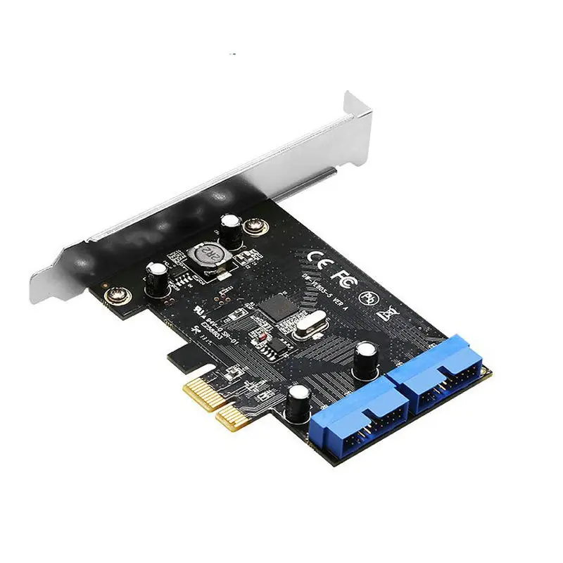 Карта расширения Great-Q PCI-E PCIE для USB 3,0 с двумя портами 20pin разъем материнской Платы PCI express riser Card