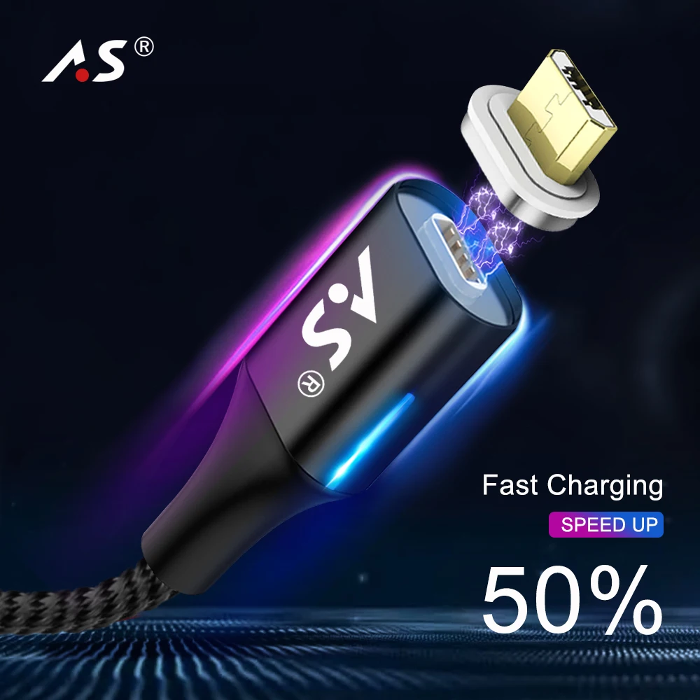 A.S Micro USB кабель 1 м Магнитный чехол для Xiaomi Redmi Примечание 3A быстрая зарядка