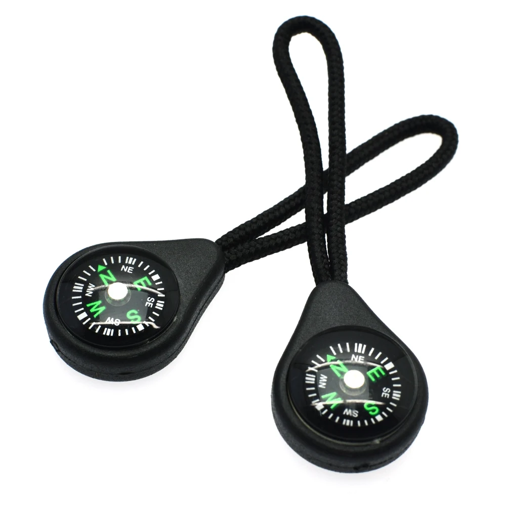 Plastic Compass Zipper Pull With Strap For Backpack Gym Suit garment Accessories 2pcs, zipper pullers,zipper accessories