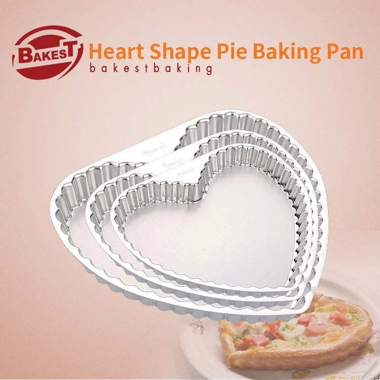 

BAKEST Heart Shape Chrysanthemum Aluminum Alloy Pizza Pie Baking Pan 6-10 inch For Optional