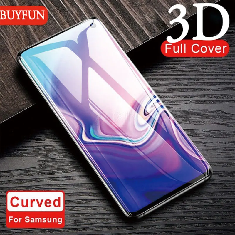 3D изогнутое закаленное стекло для samsung S10 Plus Защита экрана Galaxy S9 S8 Note 8 9 S10e Protecive Glas