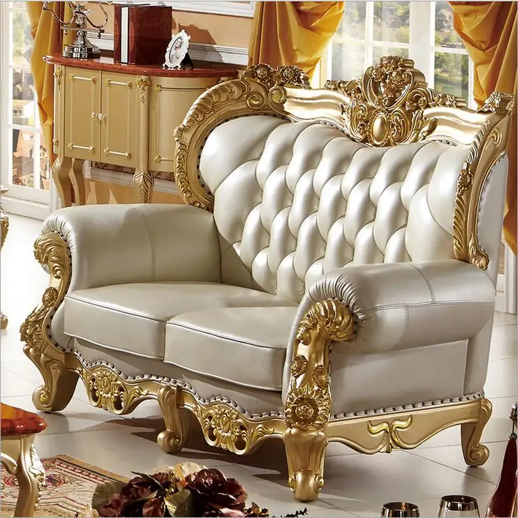 living room furniture modern fist layer genuine leather sofa European sectional sofa set p10095