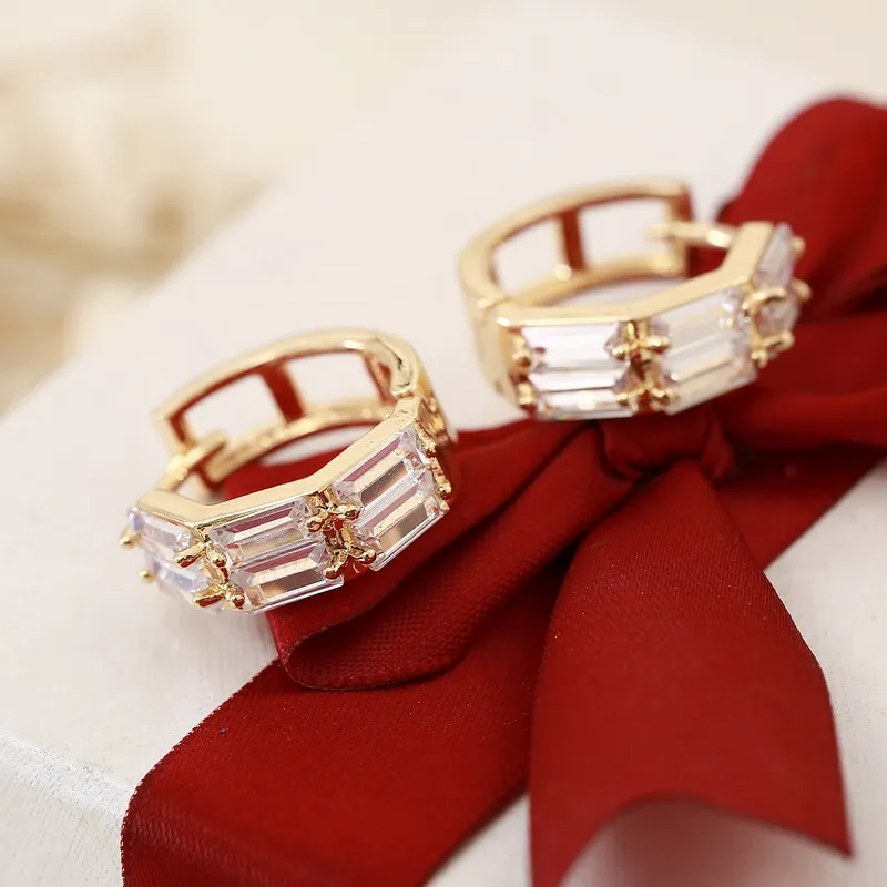 

Hesiod Crystal Flower CZ Hoop Earrings For Children Girls Baby Kids Anti-Allergic Fashion Jewelry