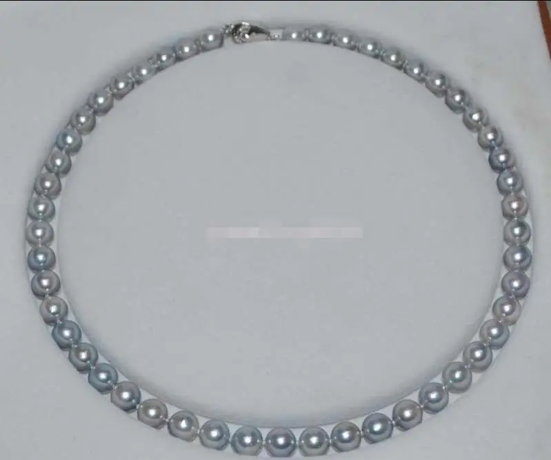 

FREE SHIPPING HOT sell new Style >>>>GORGEOUS Natural Rainbow gray 8.5mm JAPANESE AKOYA perl Necklace J8197