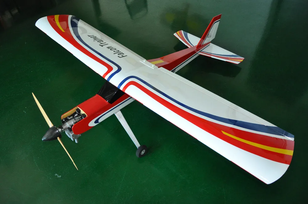 Falcon Trainer 20cc Benzine RC Vliegtuig Balsahout Vliegtuig Modelvliegtuigen Trainer - AliExpress