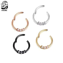 316L хирургическая сталь шарнирное сегментное кольцо для носа Перегородка кольцо-кликер Ушной Хрящ Пирсинг ювелирные изделия