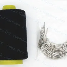 1 Набор Изогнутые швейные иглы и набор ниток(50 шт. большая C ткацкая игла иглы+ 1 Катушка полиэстер хлопок волосяная нить