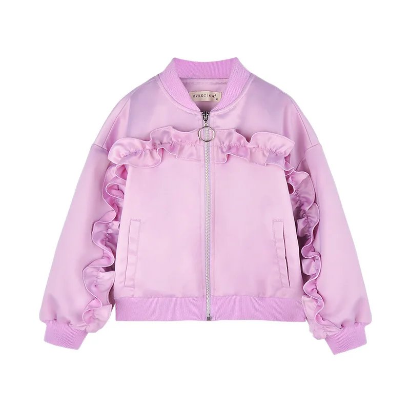 

Girl Coat Casual Cotton Solid Kids Girl Jacket Autumn Winter Mandarin Collar Zipper girl Outerwear 2 3 4 6 8 Y Children Clothing