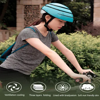 

GUB Cycling Folding Helmets PC+EPS Material Integrally-molded Helmet Three-layer folding fast storage City Leisure Helmets
