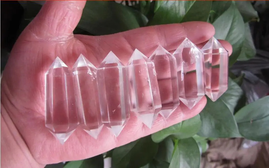 7PCS Natural Clear Quartz Crystal Double Terminated Points Healing 156.8G | Дом и сад