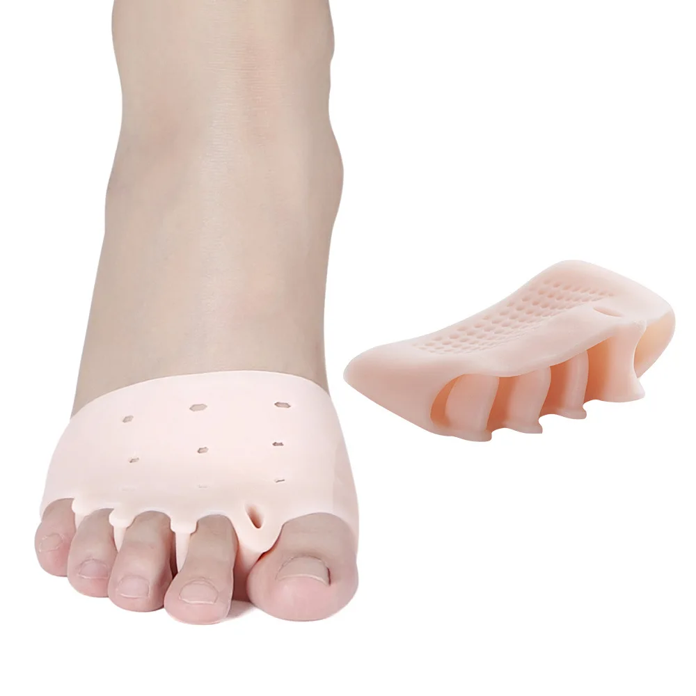 1 Pair Toe Separator Corrector Hallux Valgus Hair Straightener Orthodontic Toe Braces Silicone Toe Foot Cover Care Tool - Цвет: As picture