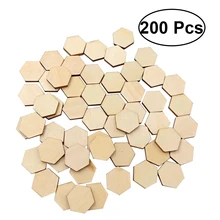 200 шт 15 мм бук деревянный шестигранный орнамент из кусочков деревянных форм украшения DIY ремесла украшения для свадьбы Рождества