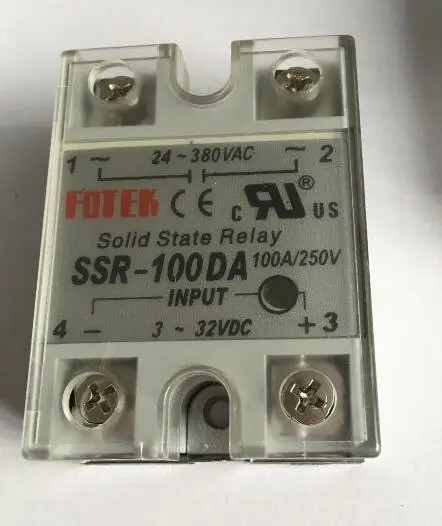 

5PCS 24-380VAC to 3-32VDC 100A/250V SSR-100DA Solid State Relay Module with Plastic Cover