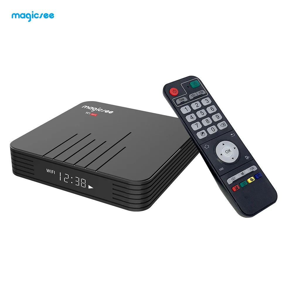 MAGICSEE N5 Max TV Box Android 8.1 Amlogic S905X2 4GB DDR4 32GB  64GB ROM 5GHz WiFi Bluetooth Set-top Box 4K Media Player M3U 