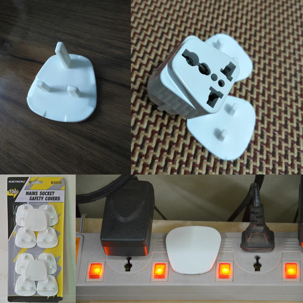10PC MAINS ELECTRICAL PLUG SOCKET SAFETY PROTECTOR COVER INSERT CHILD BABY PROOF