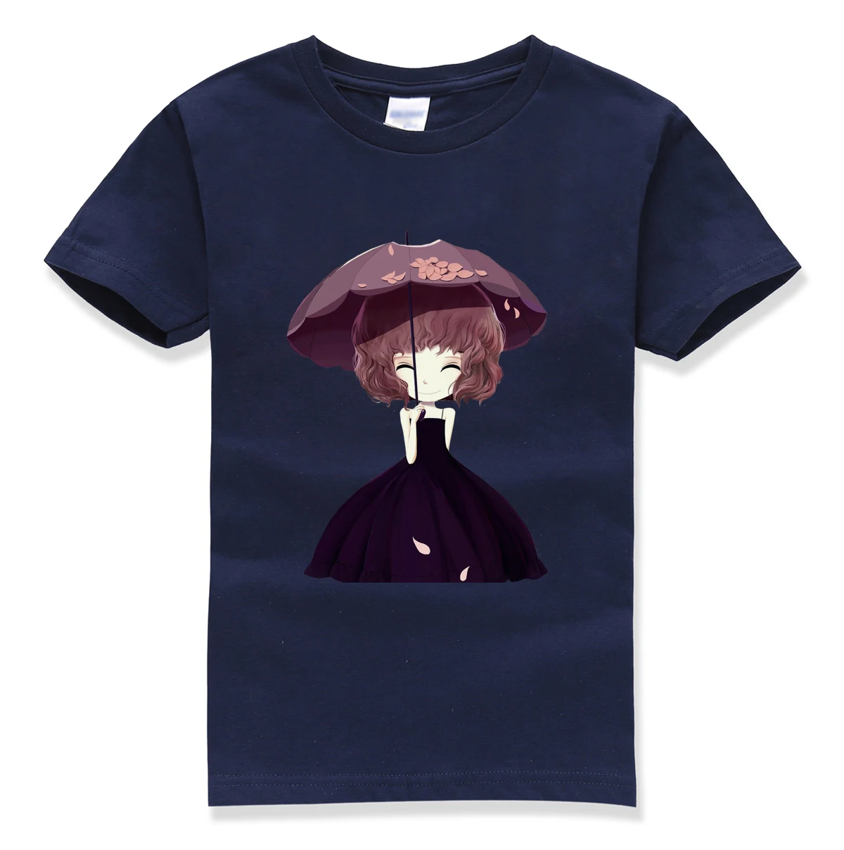 Хлопковые футболки с короткими рукавами и принтом «зонтик» для девочек красивые топы, уличная забавная летняя футболка kawaii года для детей футболка для девочек homme