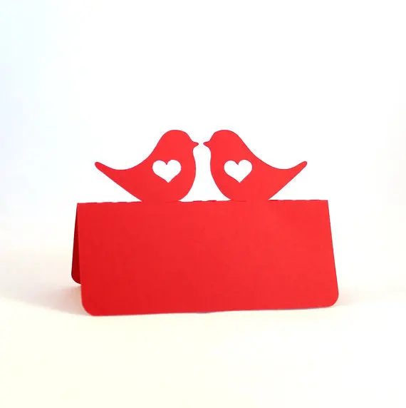 red love bird tent place cards rustic Wedding bridal baby shower Party Anniversary Seating  table number name Tented Escort Card