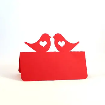 

red love bird tent place cards rustic Wedding bridal baby shower Party Anniversary Seating table number name Tented Escort Card