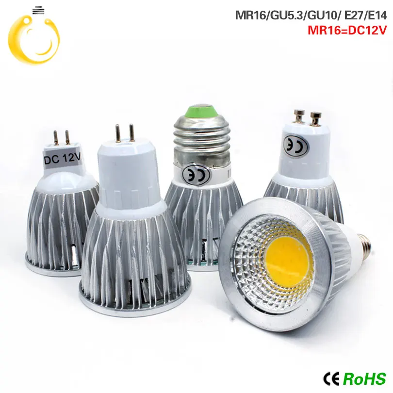 

DC12V 110V 220v warmwhite COB LED Lamp bulb Spotlight lampada led dimmable E27 E14 GU10 MR16 lamparas 9W 12W 15W LED spotlight