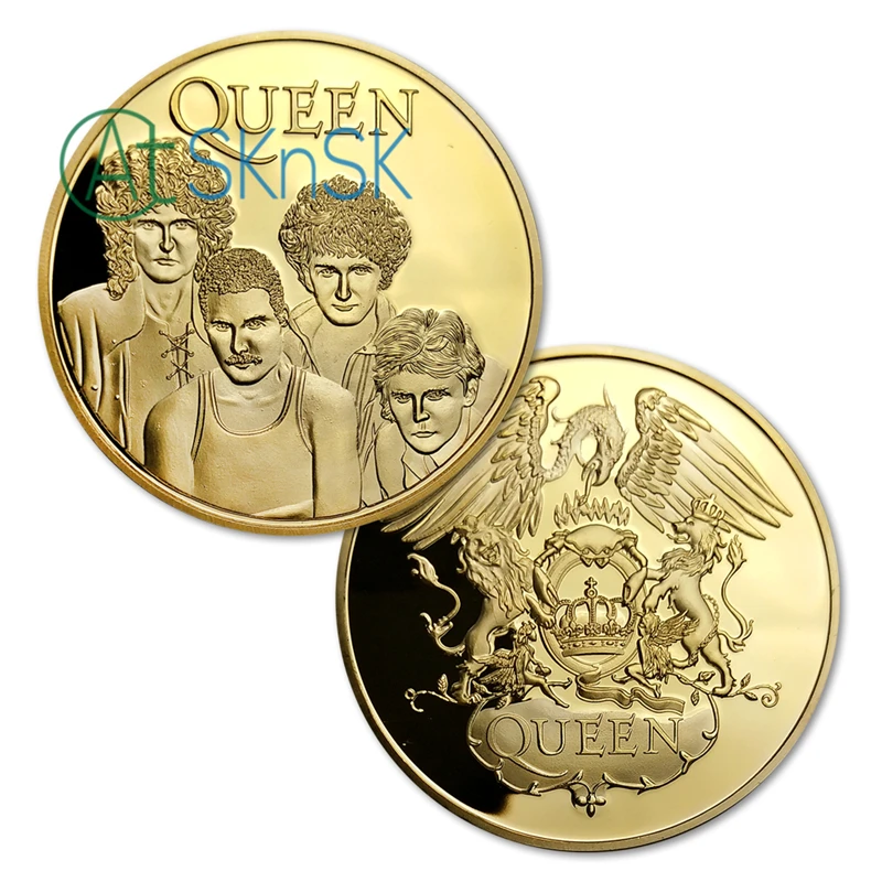 1 шт Королева рок группа музыка памятные легенды позолоченные монеты