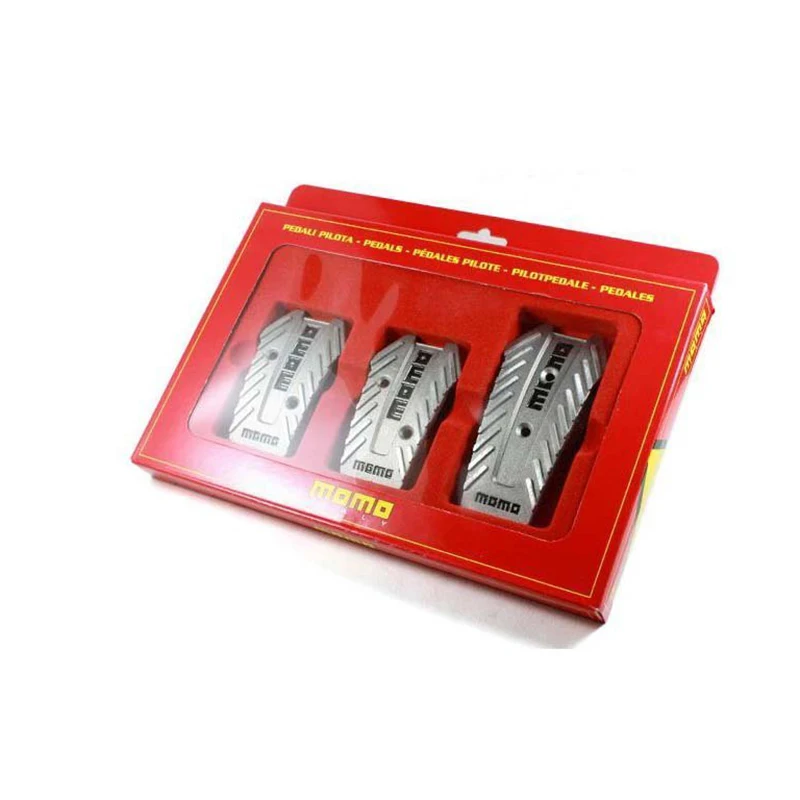  3 PCS 1 Set MOMO Style nero Car Racing Pedals Universal Manual Brake Pedal Foot Pedal Non Slip Blac - 32809984549