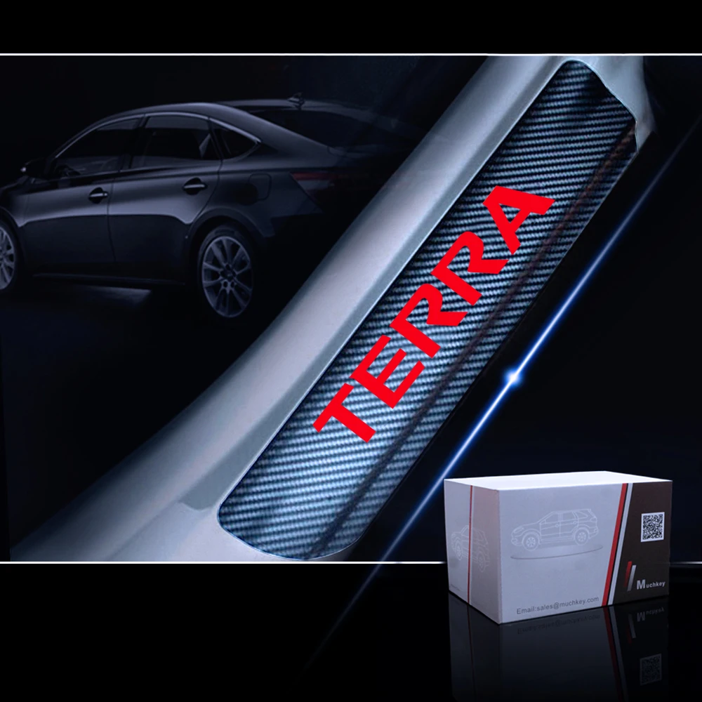 Автомобильный Стайлинг для Nissan Terra углеволоконная виниловая Стикеры порога