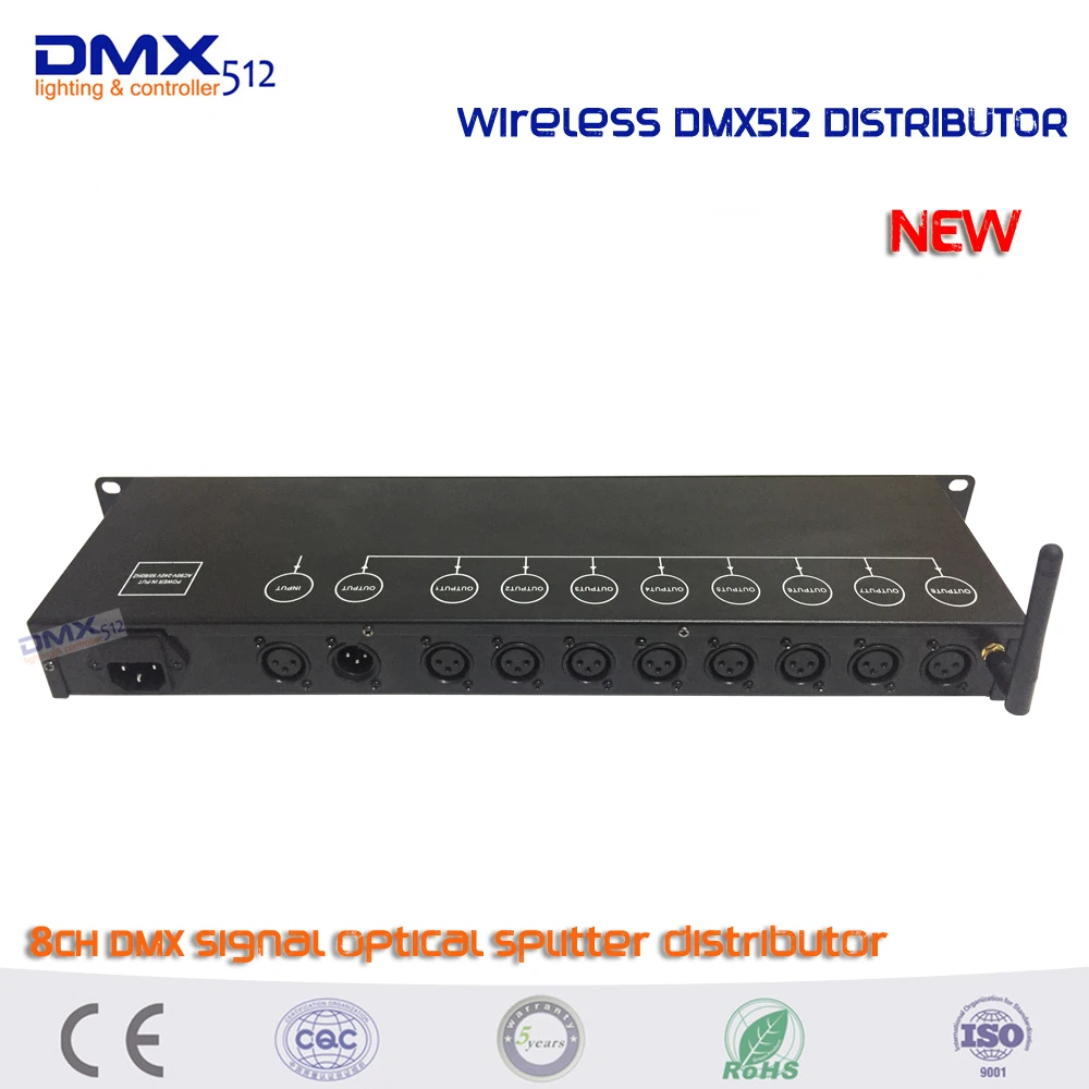 DHL 2.4 г Беспроводной DMX 8ch дистрибьютор DMX512 Свет этапа сигнала Усилители домашние Splitter 8 dmx-сплиттер