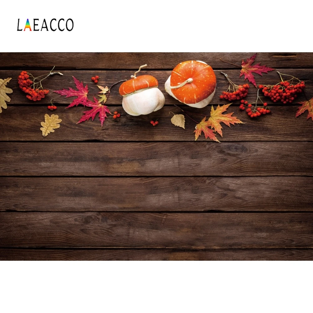 

Laeacco Autumn Maple Leaves Pumpkin Wooden Boards Baby Portrait Photo Backgrounds Photography Backdrops Photocall Photo Studio