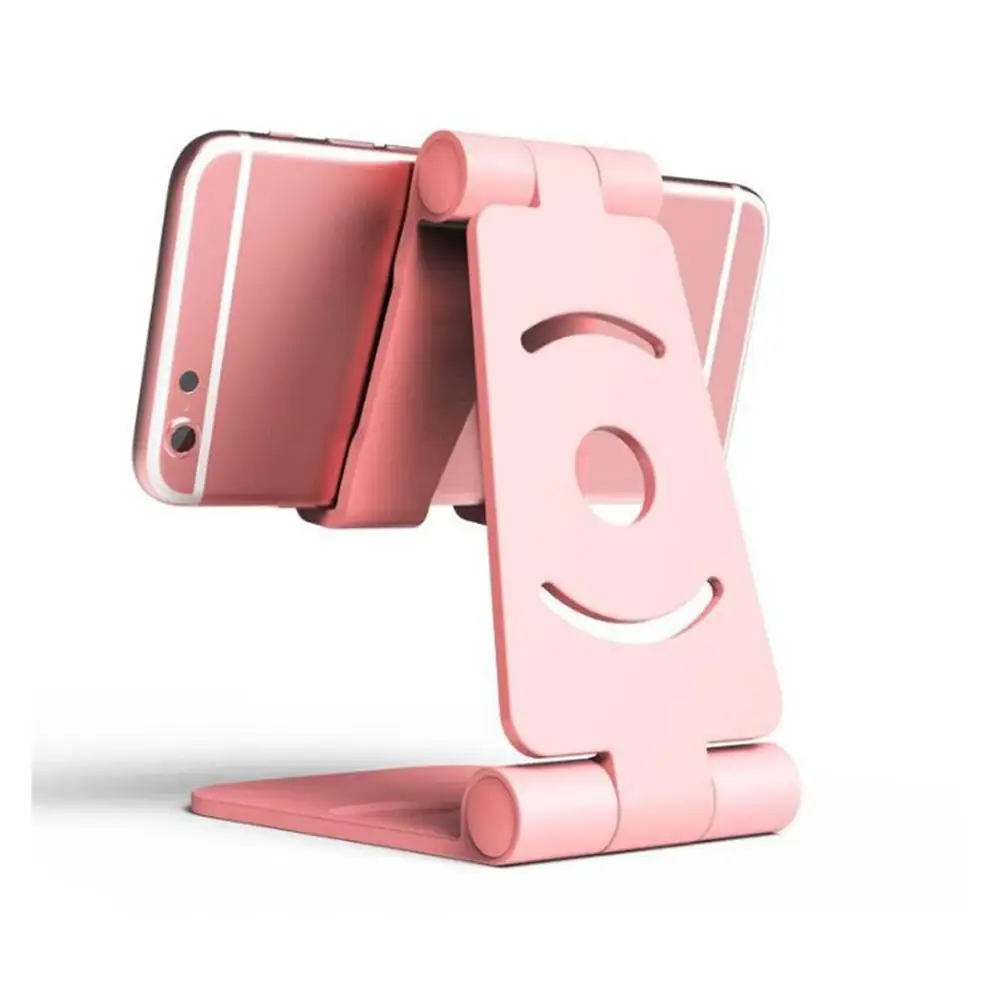Портативный Настольный мини-стенд для мобильного телефона Настольный держатель для планшета универсальный складной кронштейн для смартфона - Цвет: pink