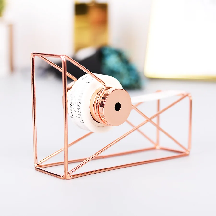 High quality rose gold Tape Cutter Washi Tape Storage Organizer Cutter Stationery Office Tape Dispenser Office Supplies H0160
