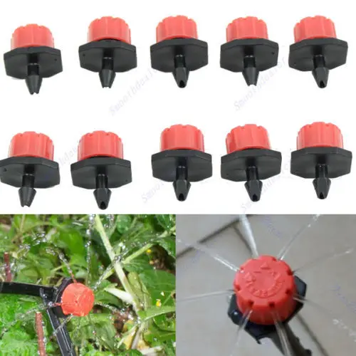 50pcs Garden Irrigation Misting Micro Flow Dripper Drip Head 1/4'' Hose