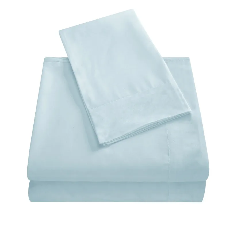 Глубокий карман 4 шт. простыня комплект, однотонный комплект постельных принадлежностей, включает в себя плоский лист, простыня, наволочка. Супер король/королева/Твин/Полный Размер 28 - Цвет: Light blue