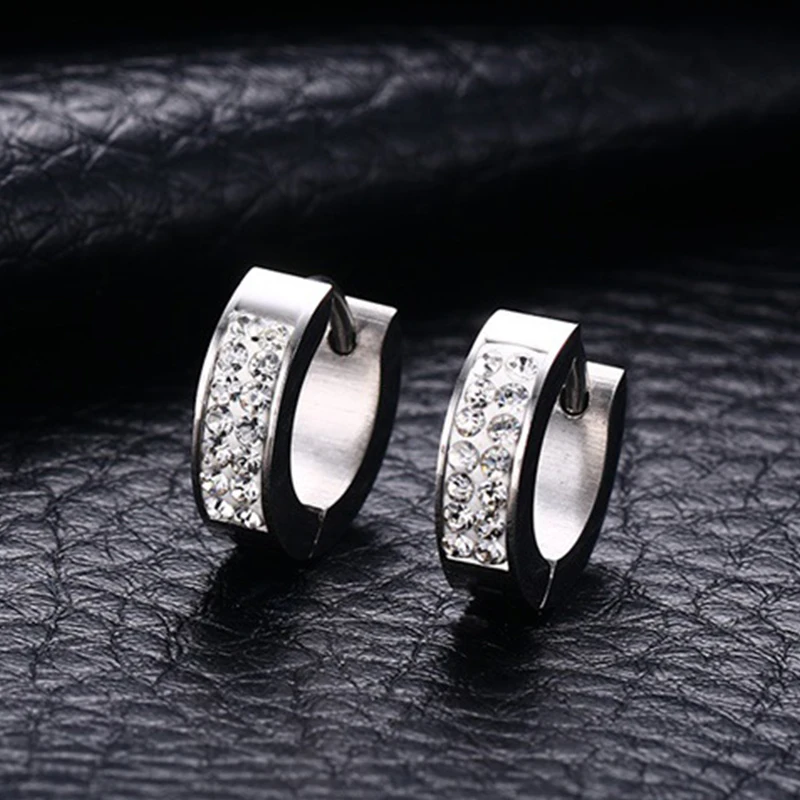 Серьги гвоздики женские из нержавеющей стали с кристаллами|fashion stud earrings|stud