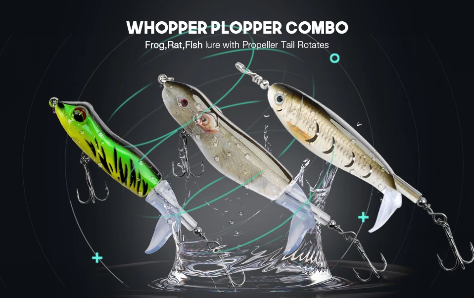 TREHOOK 5 шт. Whopper Plopper рыболовные приманки Топ воды кренкбейт набор воблеров для рыбы искусственная приманка твердая Лягушка приманка Снасть