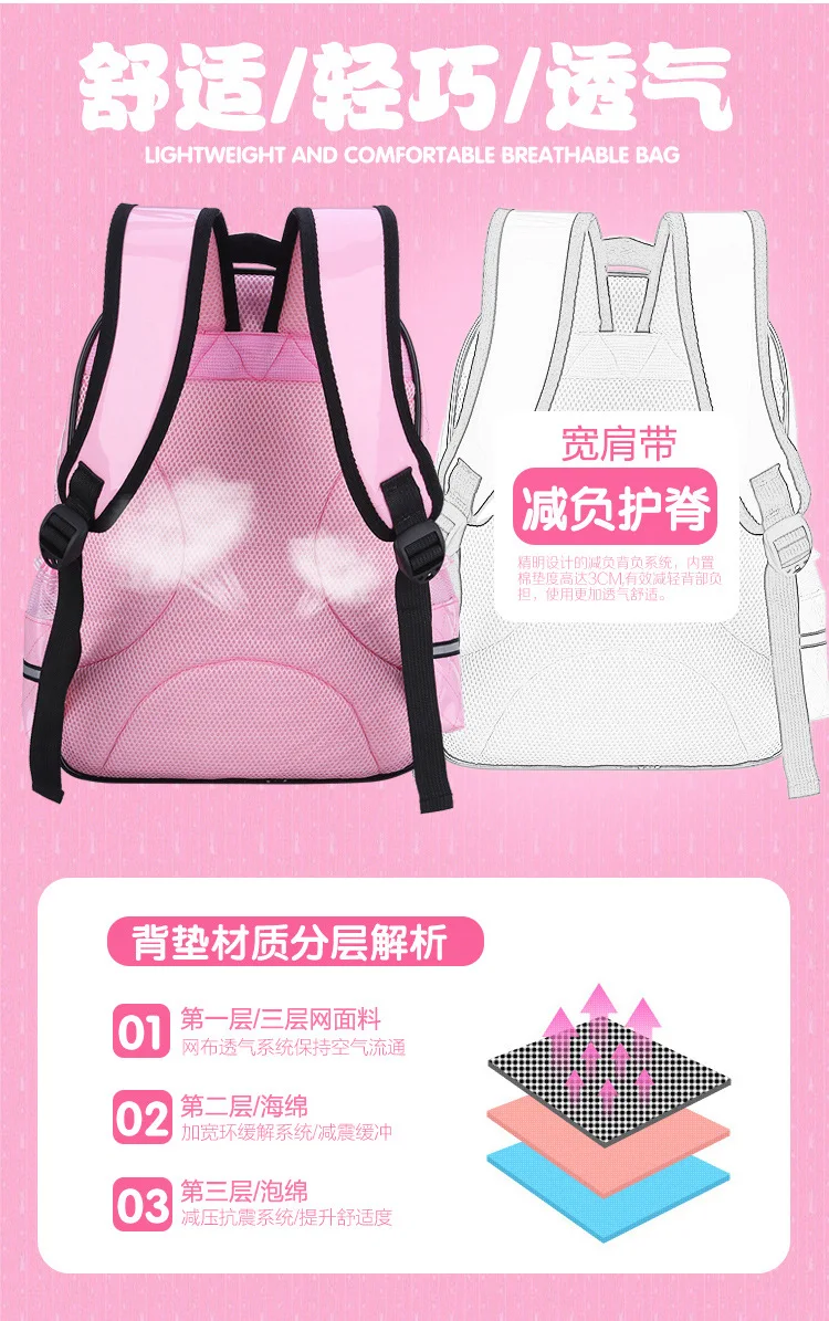 ZYJ бантом Девушки Начальная Школа Рюкзаки Водонепроницаемый розовый детская кожаная рюкзак Princess рюкзак Mochila школьная сумка
