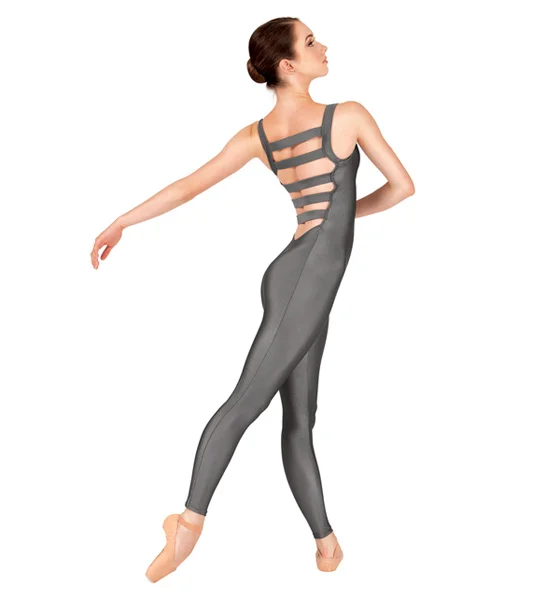 

Speerise Adult Sleeveless Tank Unitard Elastic Ladder Bandage Back Women Ballet Black Lycra Tights Unitards Ballet Costumes