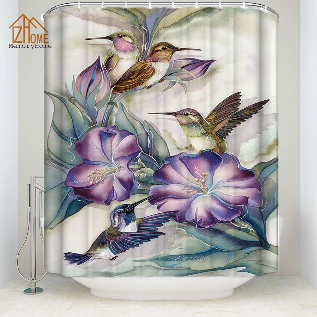 Buy Memory Home Unique Flower Bird Print Shower