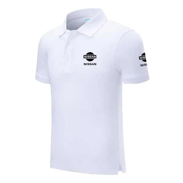 Polo Shirt Nissan logo Casual Solid shirt Short Sleeve Cotton printed ...
