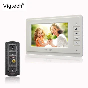 

Vigtech7`` video intercom video doorphone speakerphone intercom system white monitor outdoor with waterproof & IR camera
