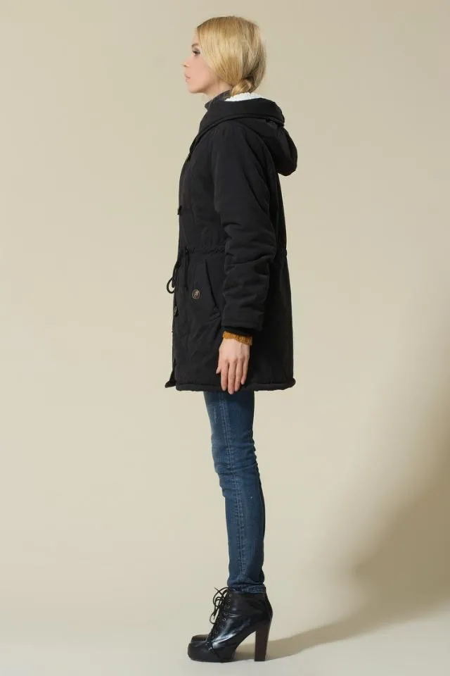 2018 Большие размеры флис женские зимние куртки с хлопковой подкладкой женский длинный стиль с капюшоном кашемировое пальто зимние куртки XXL