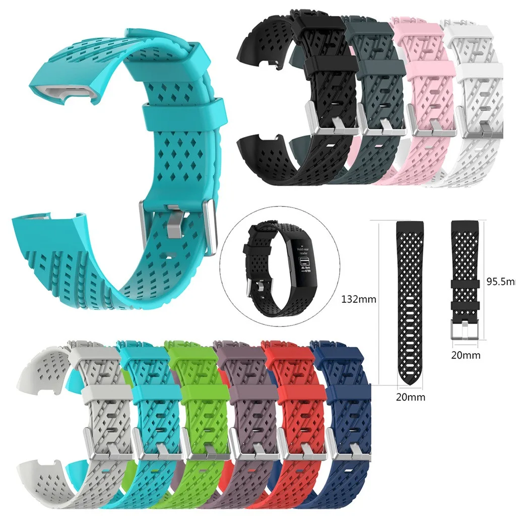 

New Fashion Sports Breathable Silicone Bracelet Strap Band For Fitbit Charge 3 Replacement Wristband Strap Smart Watch 2019