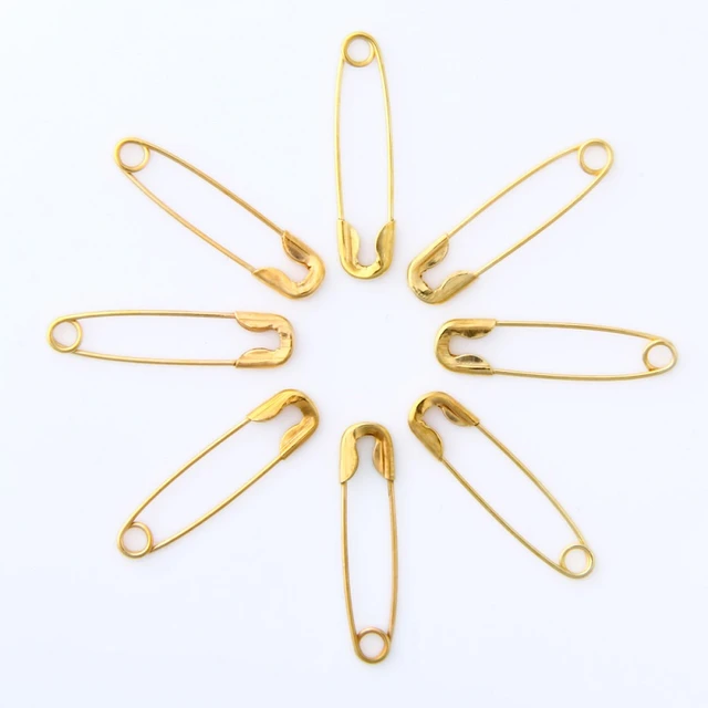 100Pcs Small Tiny Gold Metal Steel Mini Safety Pins 2cm 20mm AA7681