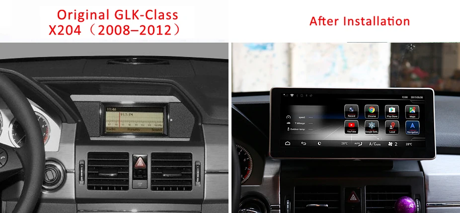 Sale 4G RAM 64G ROM 10.25" Android display for Mercedes Benz GLK X204 2008 to 2012 GPS Navigation radio stereo dash multimedia player 2