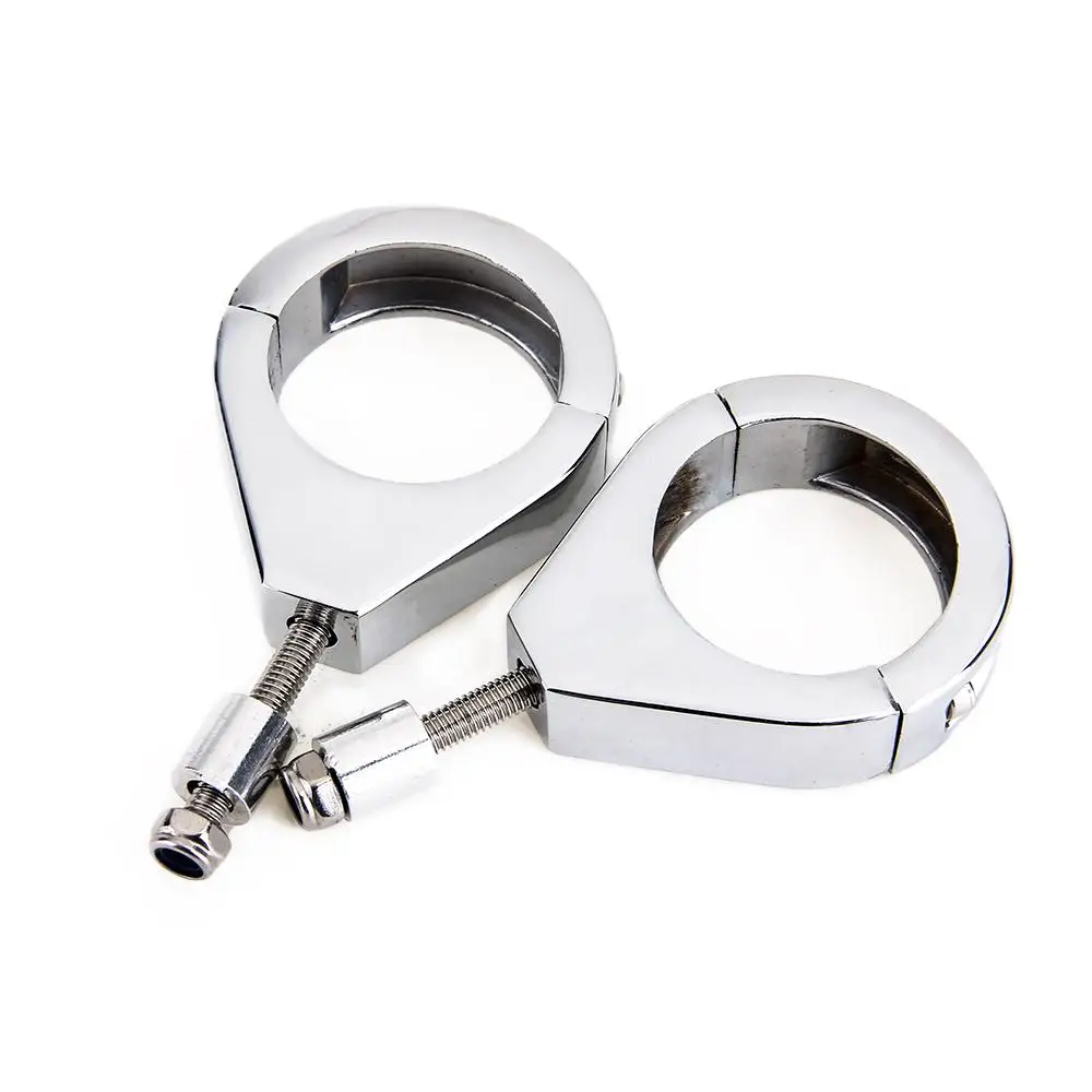 Harley Turn Signal Mount Bracket 41mm Fork Relocation Clamps Indicator Chrome 