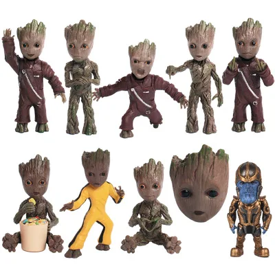

Movie Avengers: Infinity War Keychain Groot Key Chain Mini Thanos Garage Kit Infinity Gauntlet Key Chain Cosplay Accessories