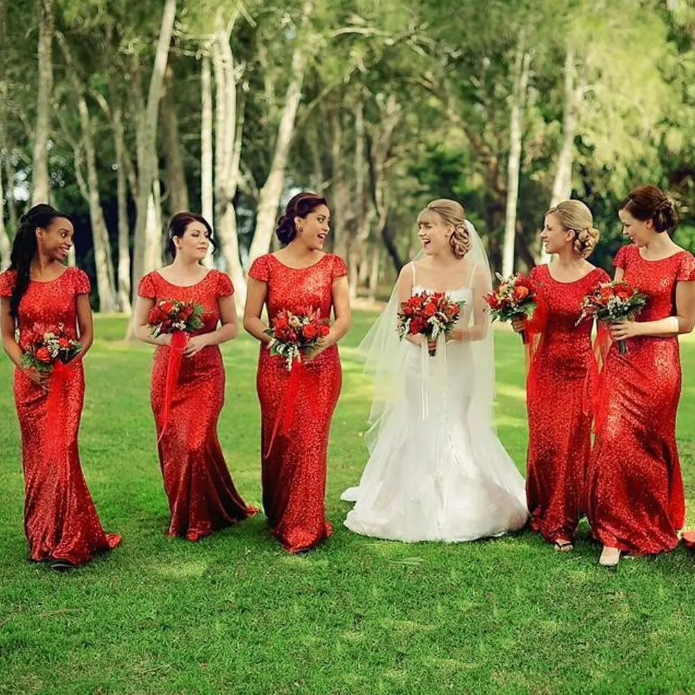 Red Maid of Honor Dresses for Girls