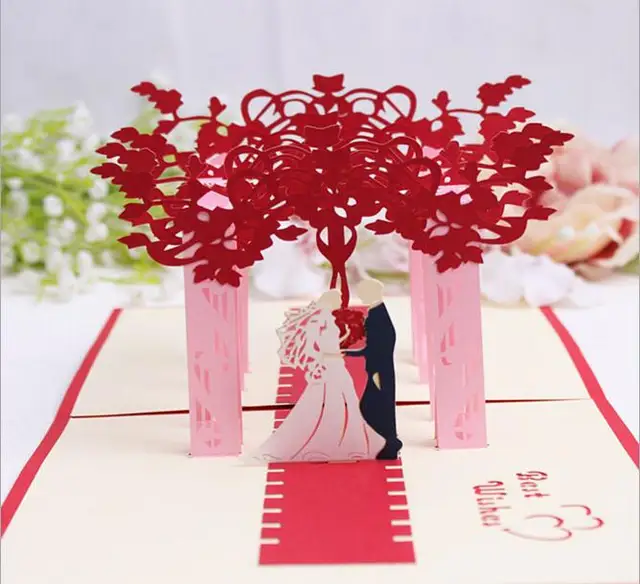 10pcs Hollow Bride And Groom Handmade Kirigami Origami Pop Up 10pcs Hollow Bride And Groom Handmade Kirigami Origami Pop Up Greeting Cards Invitation Postcard For