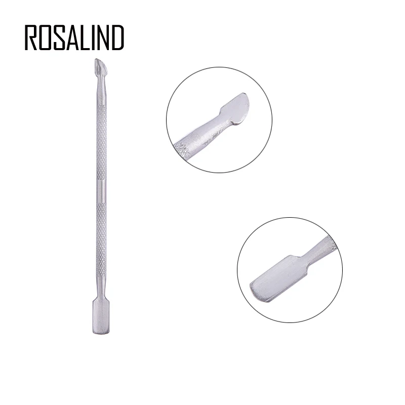 

ROSALIND Sliver Stainless Steel cuticle pusher for nails manicure Easy carry use Light and solid tools for manicure nail