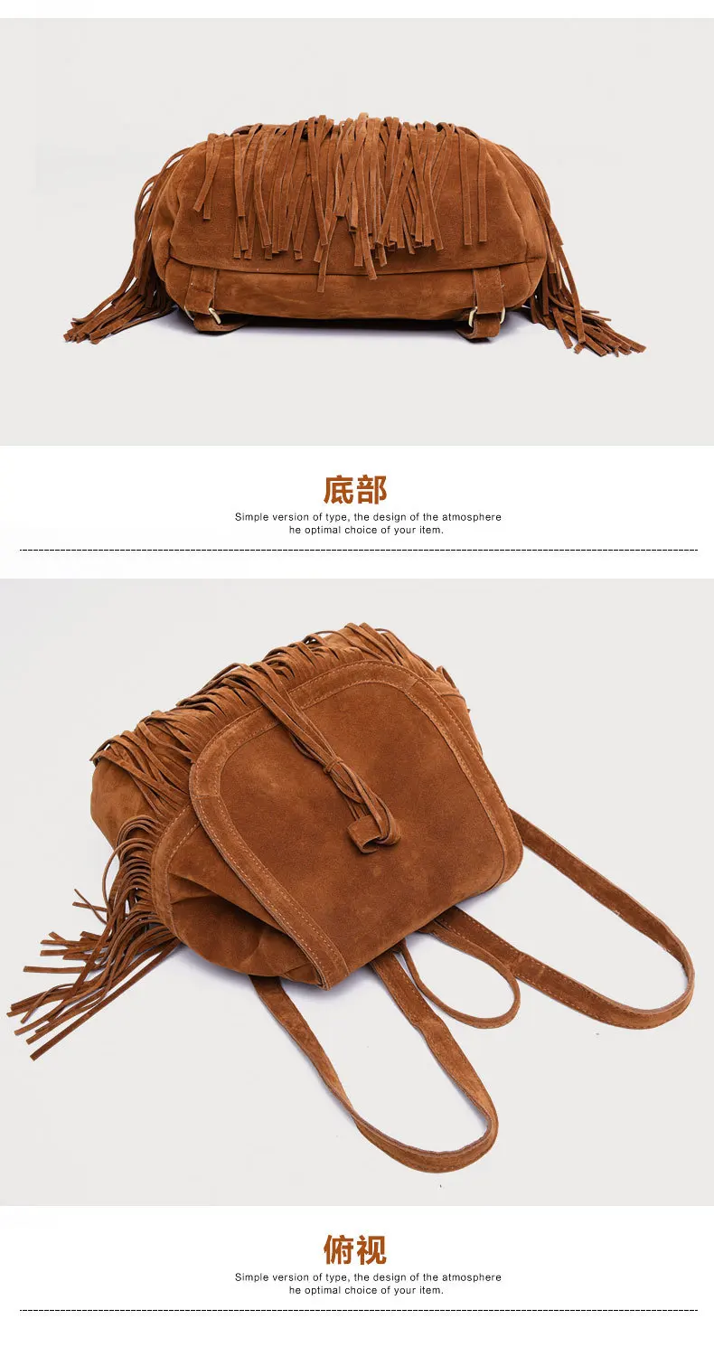 women backpack vintage fringe tassle bag bacpacks (8)